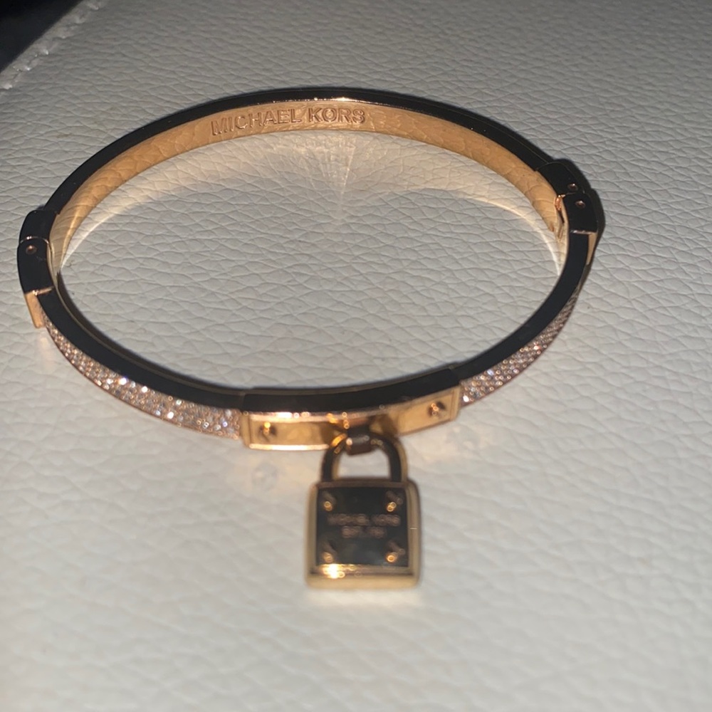 Michael Kors Pave Lock Charm Bangle